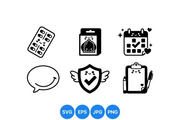 Cute Kawaii Planner Icon Set