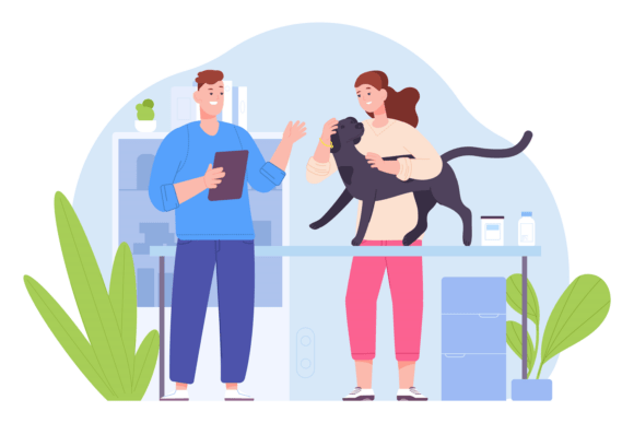 Happy Dog Medical Check. Animal Healthca