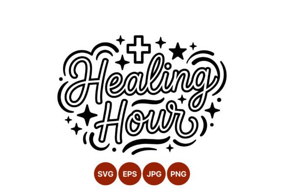 Healing Hour Calligraphy Script Vector