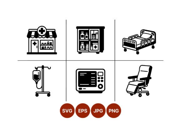 Medical Pharmacy Hospital Icons