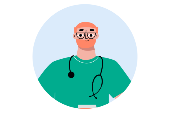 Medical Staff Avatar. Doctor with Stetho