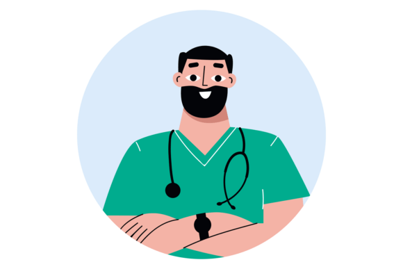 Practitioner Color Icon. Medical Doctor