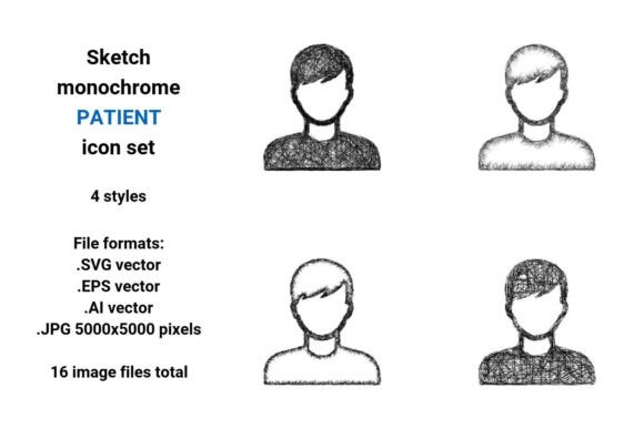 Sketch Patient Icon Set