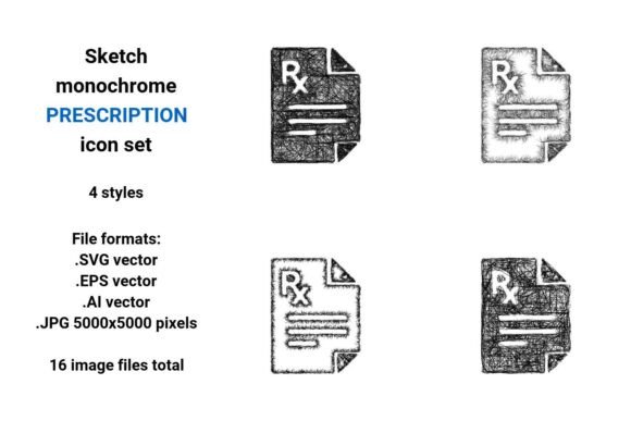 Sketch Prescription Icon Set